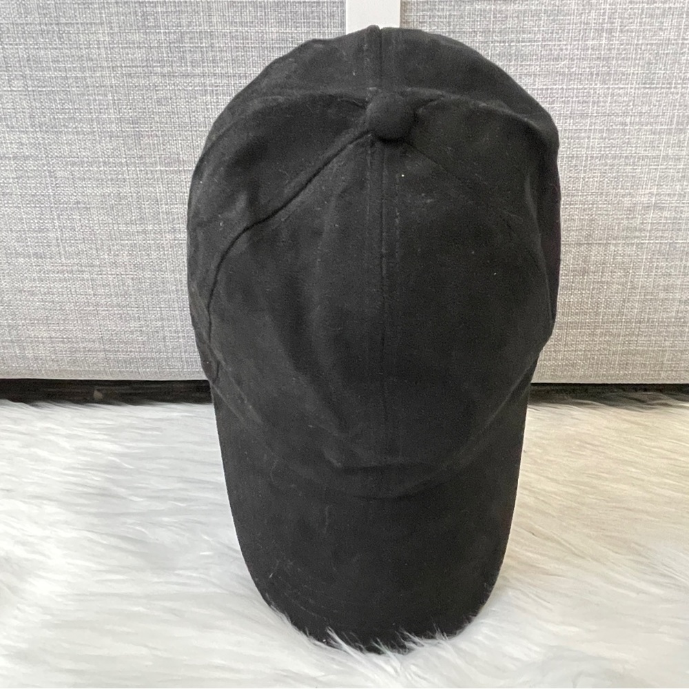 Black Faux Suede Adjustable Dad Hat